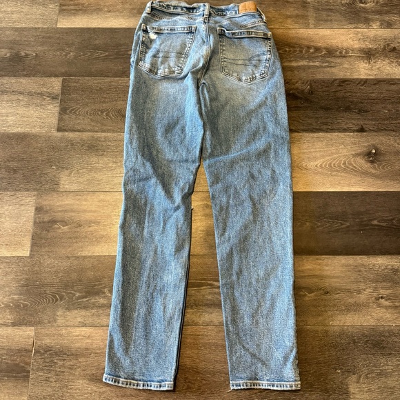 American Eagle size 0 Regular Strigid 90s Straight Jeans Distressed - Picture 13 of 14